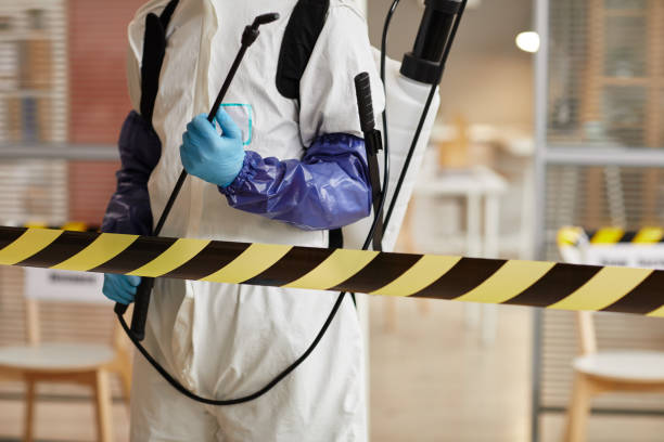 Professional Biohazard Cleanup technician working in Flanders, NY